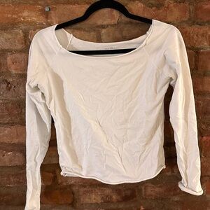 Brandy Melville white long sleeve with boat neck